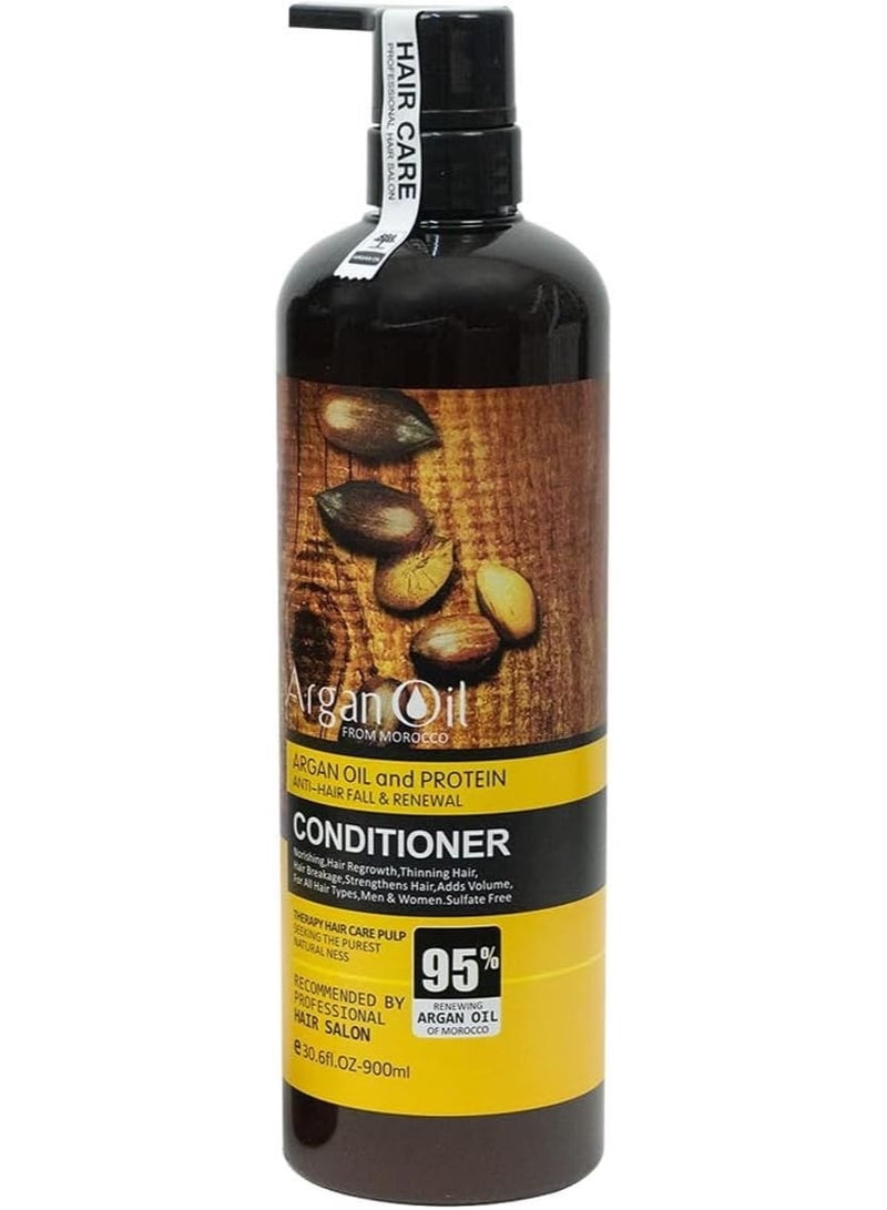 Argan-Oil of Morocco CONDITIONER (Anti-Hair Fall & Renewal), Sulfate Free, Perfect for Damaged, Dry, Curly, Frizzy Hair - Thickening Formula for Fine/Thin Hair, Keratine Treat for Hair. - Image 1